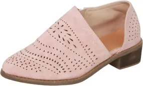 Ankle Boots for Women Pointed Toe Women's Perforated Slip On Chunky Block Low Heel Shoes Office Dress Casual Fashion Booties