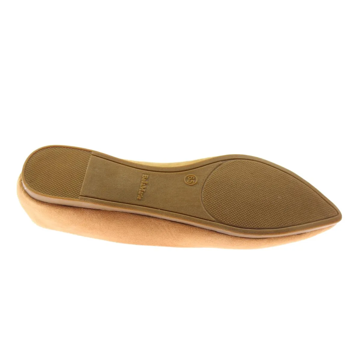 Bella Marie Womens Angie Faux Suede Pointed Toe Ballet Flats