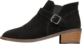 Boots for Women Ankle Boots Chunky Low Heel Chelsea Booties Slip On Elastic Lug Sole Fall Short Boots