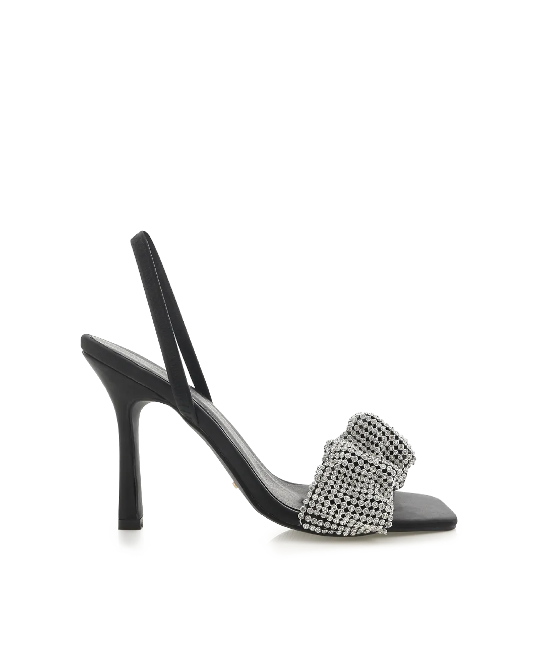 BRANDI - BLACK SATIN-DIAMANTE