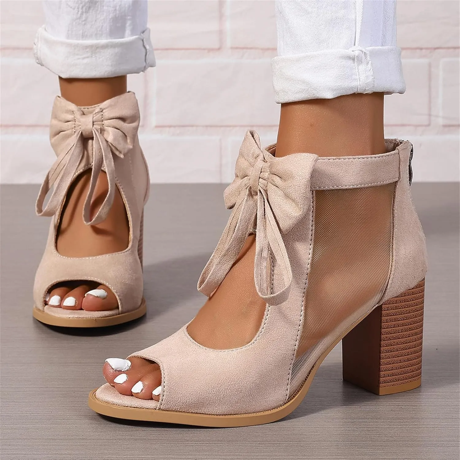 Chunky Heels For Women Dressy Open Toe Ankle Strap Pumps Shoes Chunky Block High Heels Casual Summer Heeled Sandals