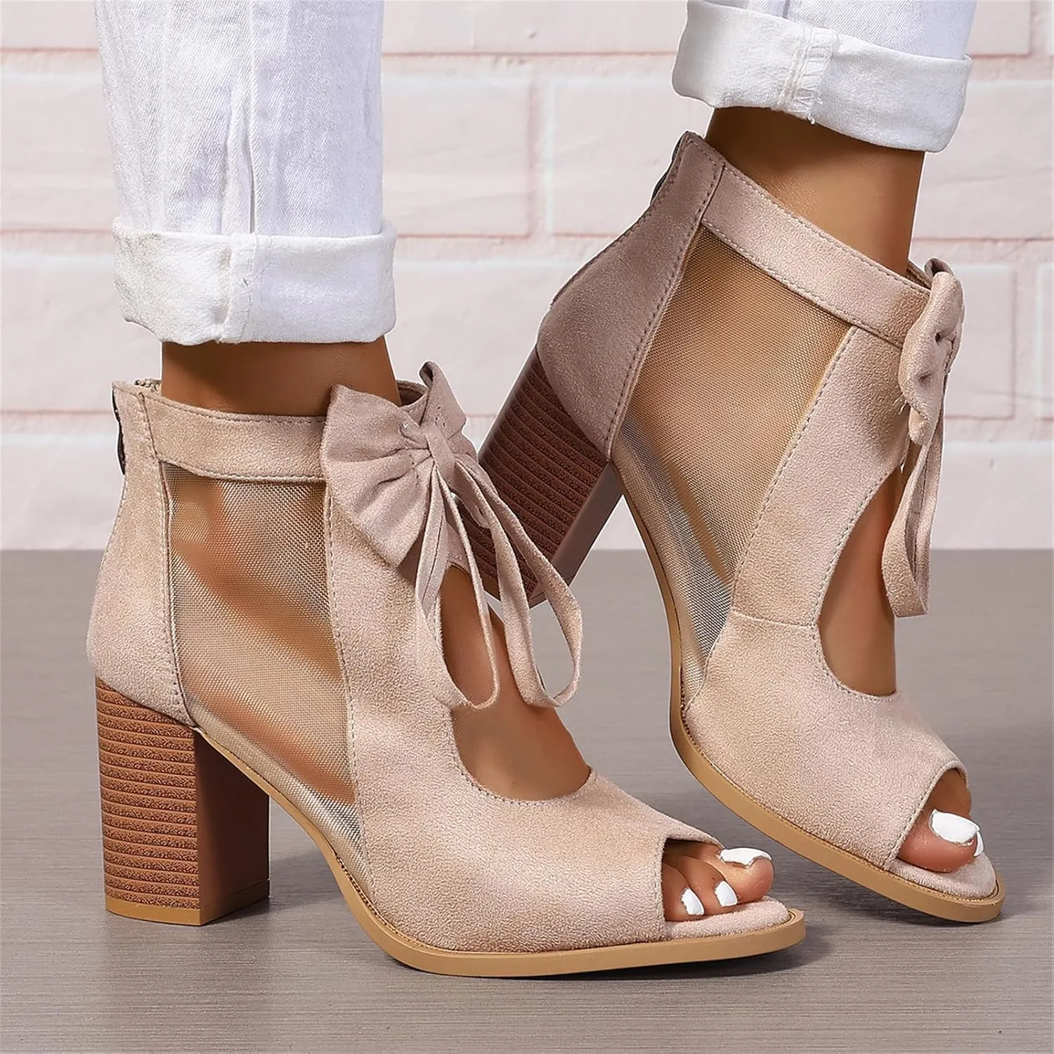 Chunky Heels For Women Dressy Open Toe Ankle Strap Pumps Shoes Chunky Block High Heels Casual Summer Heeled Sandals