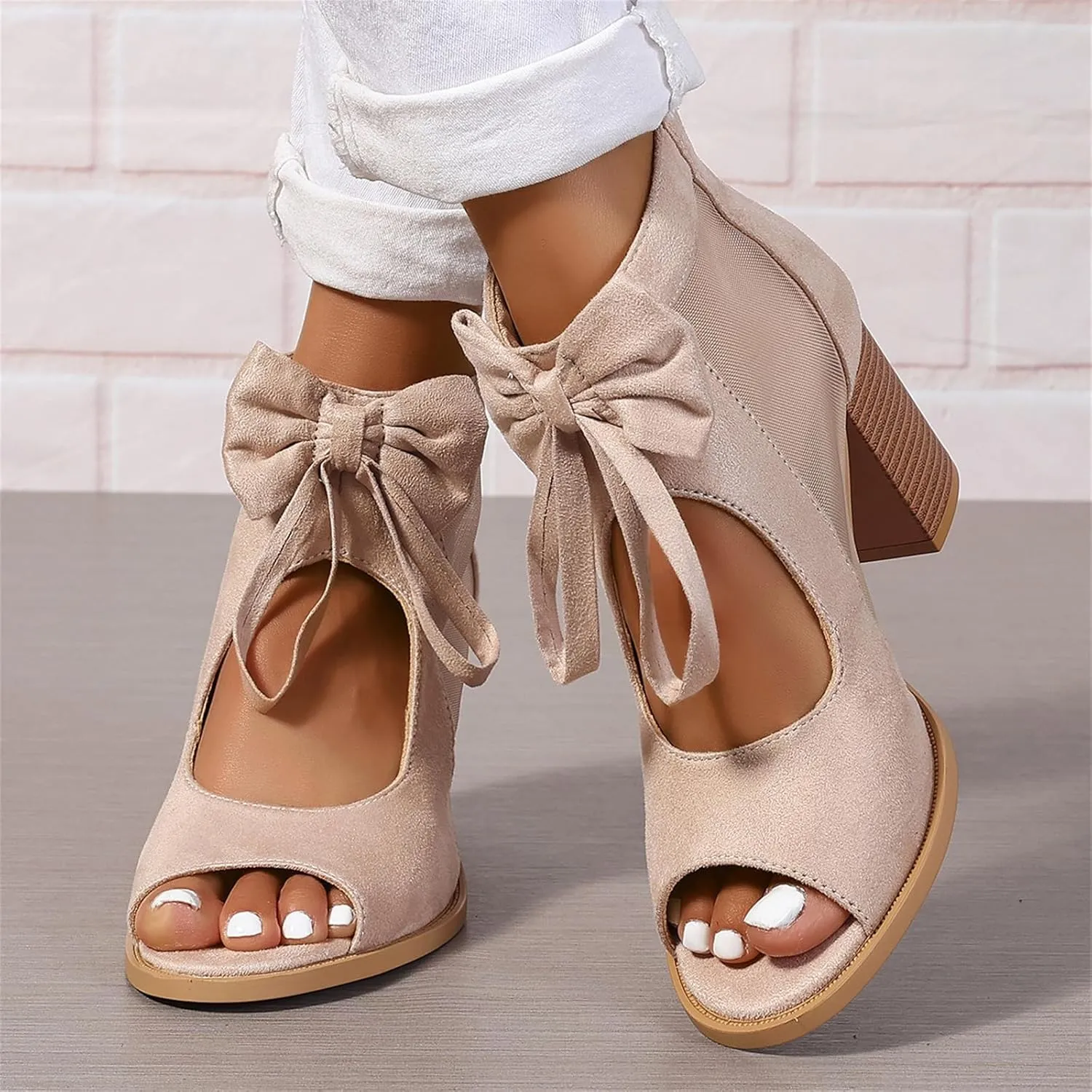 Chunky Heels For Women Dressy Open Toe Ankle Strap Pumps Shoes Chunky Block High Heels Casual Summer Heeled Sandals