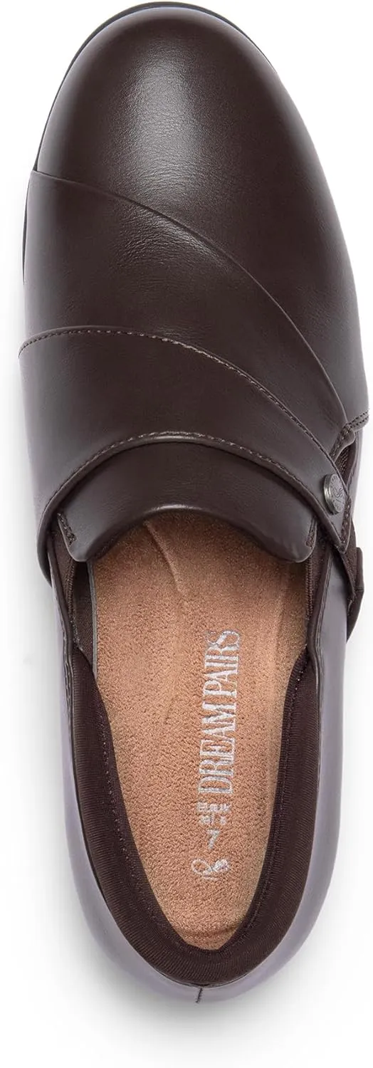 DREAM PAIRS Loafer for Women Slip-on Comfortable Dressy Loafers Business Casual Work Office Loafer Shoes Faux Leather Round Toe with Arch Support