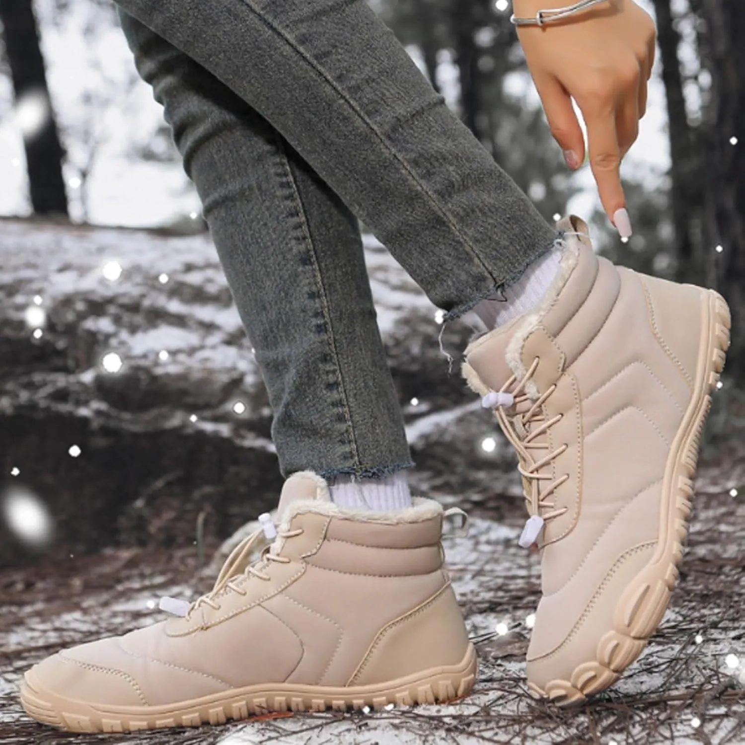 Fashion Snow Boots for Men and Women Plush Insulated Winter Boots Comfort Flat Soled Cold Insulated Boots