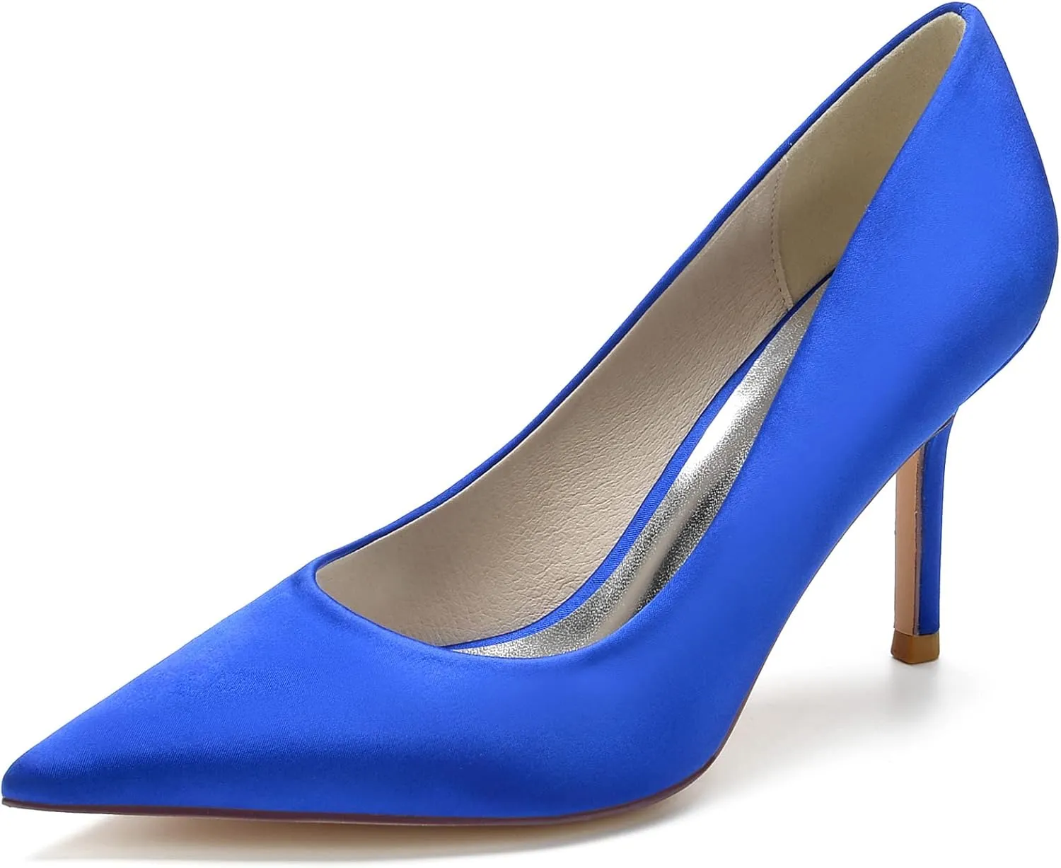 FufoneUS Wedding Bridal Shoes Women's Stiletto High Heel Dress Pumps Pointed Toe Evening Party Shoes,Blue,9