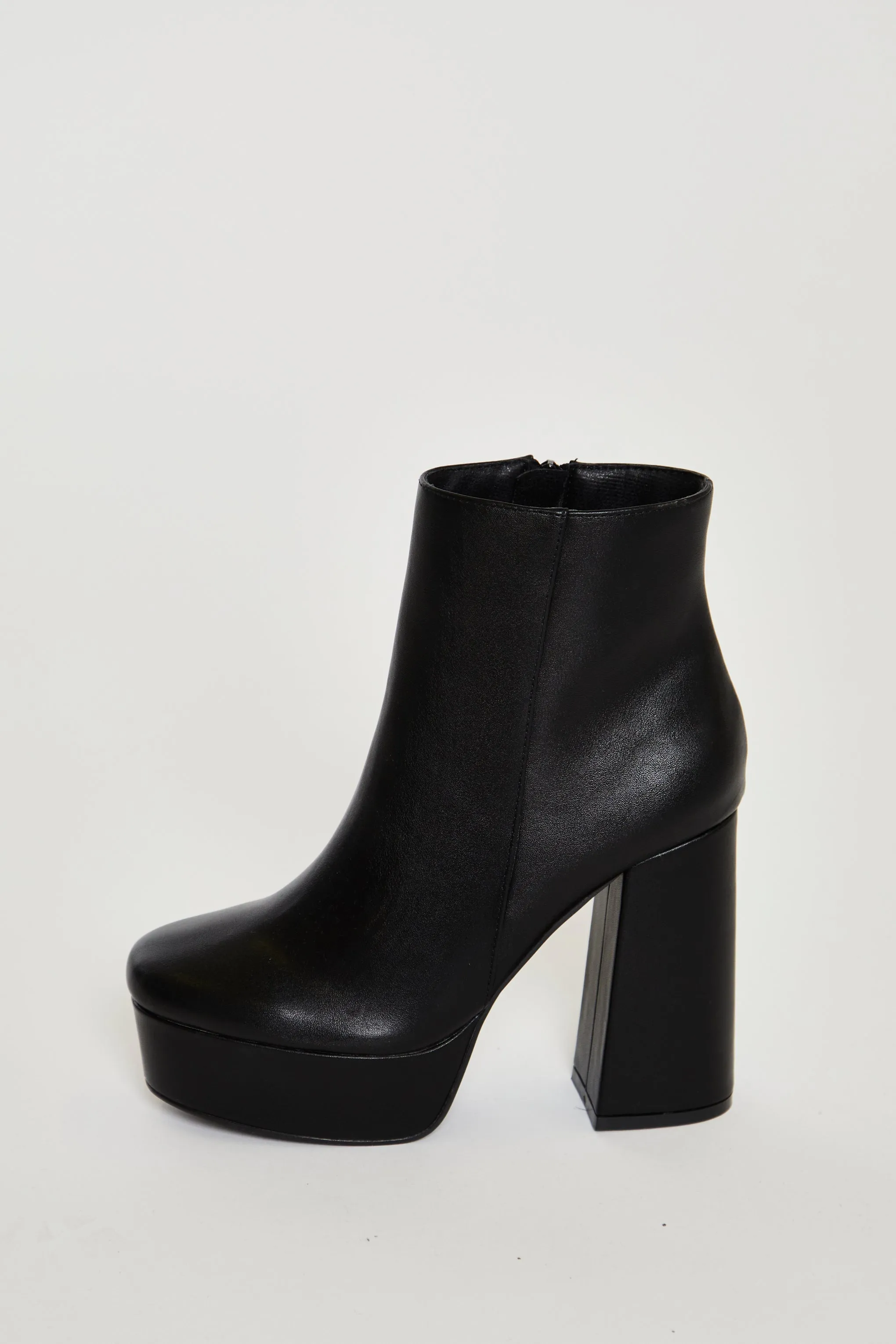 Glamorous Black Platform Block Heel Ankle Boots