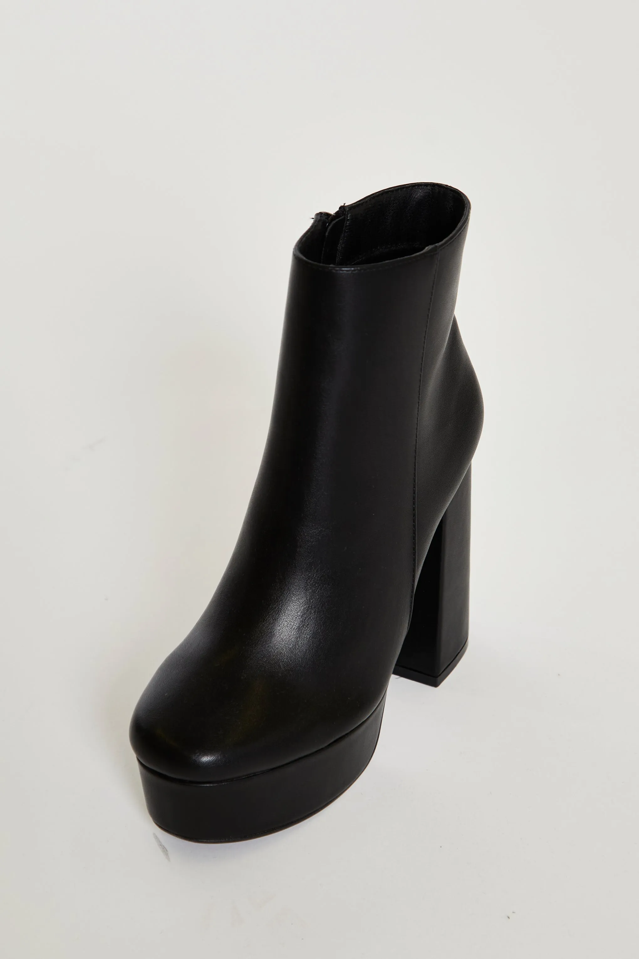 Glamorous Black Platform Block Heel Ankle Boots