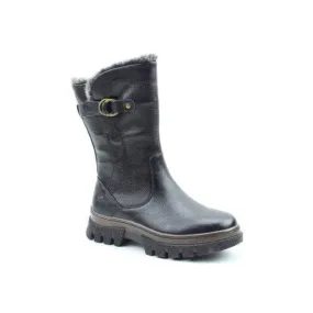 Heavenly Feet Bramble Ladies Black Vegan Side Zip Mid-Calf Boots