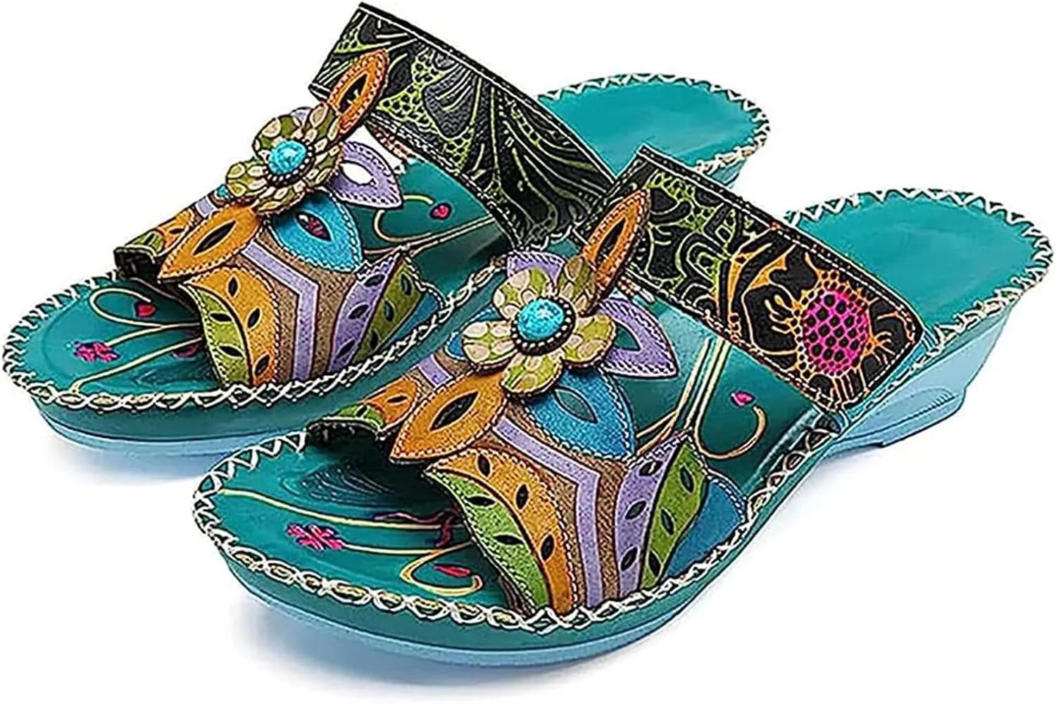 Lausiuoe Sandals Women Dressy Summer Flat Arch Support Orthopedic Slippers Comfy Casual Soft Sole Walking Orthotic Slides