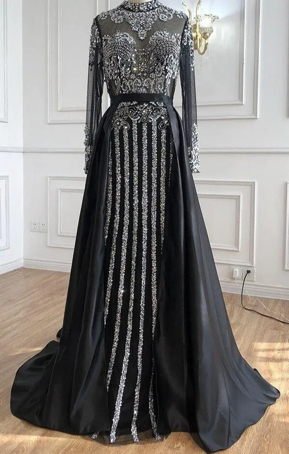 Leannaa Luxury Mermaid Train Evening Dress