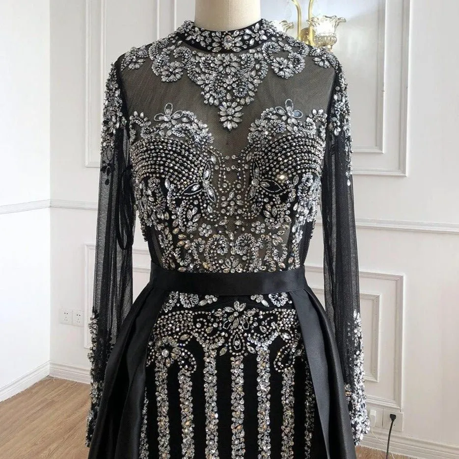 Leannaa Luxury Mermaid Train Evening Dress