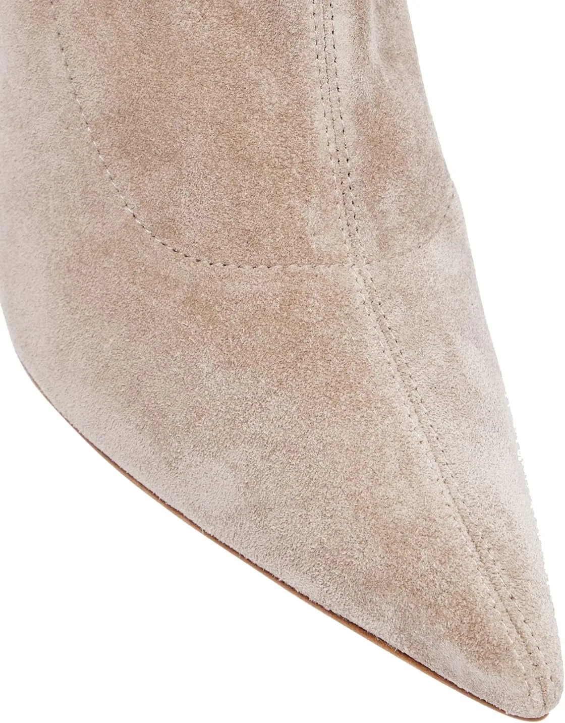 LEHOOR Sexy High Heels Thigh High Stiletto Boots Women Pointed Toe Stretch Zip Kitten Heel Suede Over Knee Boots 4-11 M US