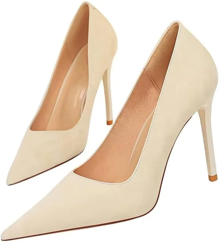 LUXINYU,Women Pointed Toe Vintage Heels Fashion Stiletto Elegant Ladies Pumps Shallow Sexy Heeled Dress Comfort Work Shoes