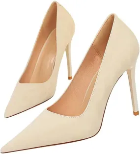 LUXINYU,Women Pointed Toe Vintage Heels Fashion Stiletto Elegant Ladies Pumps Shallow Sexy Heeled Dress Comfort Work Shoes