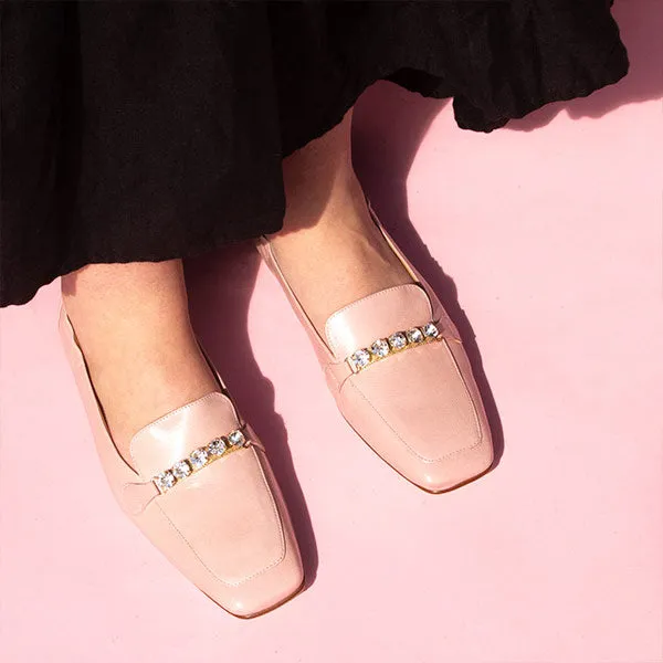 Mirefleurs Pink | Jewelled Patent Loafer