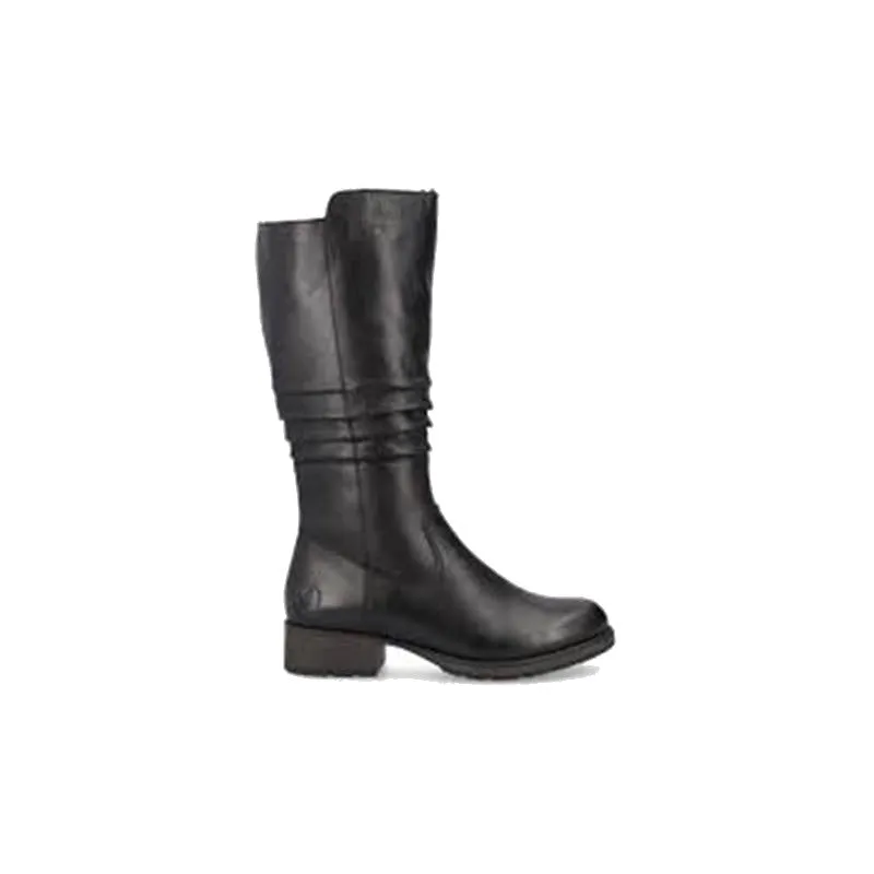 RIEKER ROUCHED MID BOOTIE BLACK - WOMENS