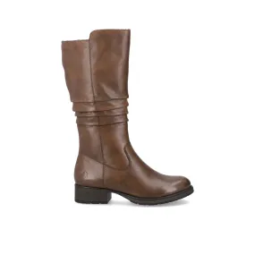RIEKER ROUCHED MID BOOTIE CHESTNUT - WOMENS