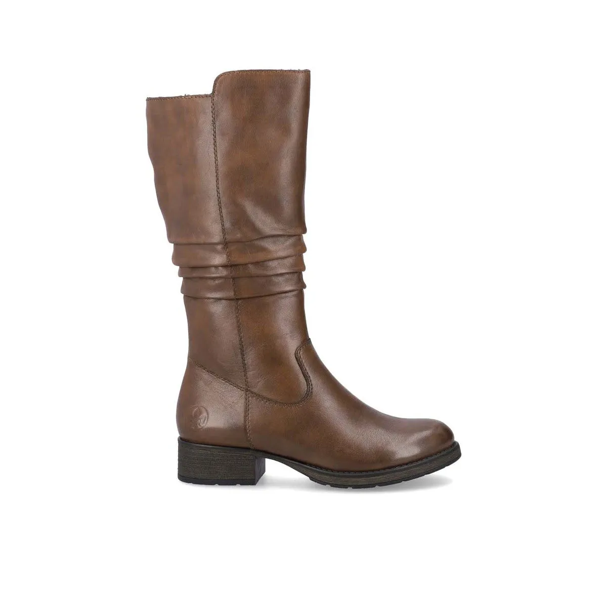 RIEKER ROUCHED MID BOOTIE CHESTNUT - WOMENS