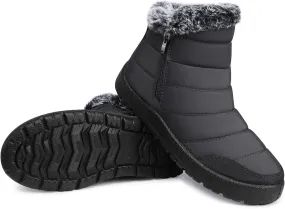 SHIBEVER Winter Boots For Women Snow: Warm Fur Lined Waterproof Ankle Boots - Outdoor Walking Non Slip Booties