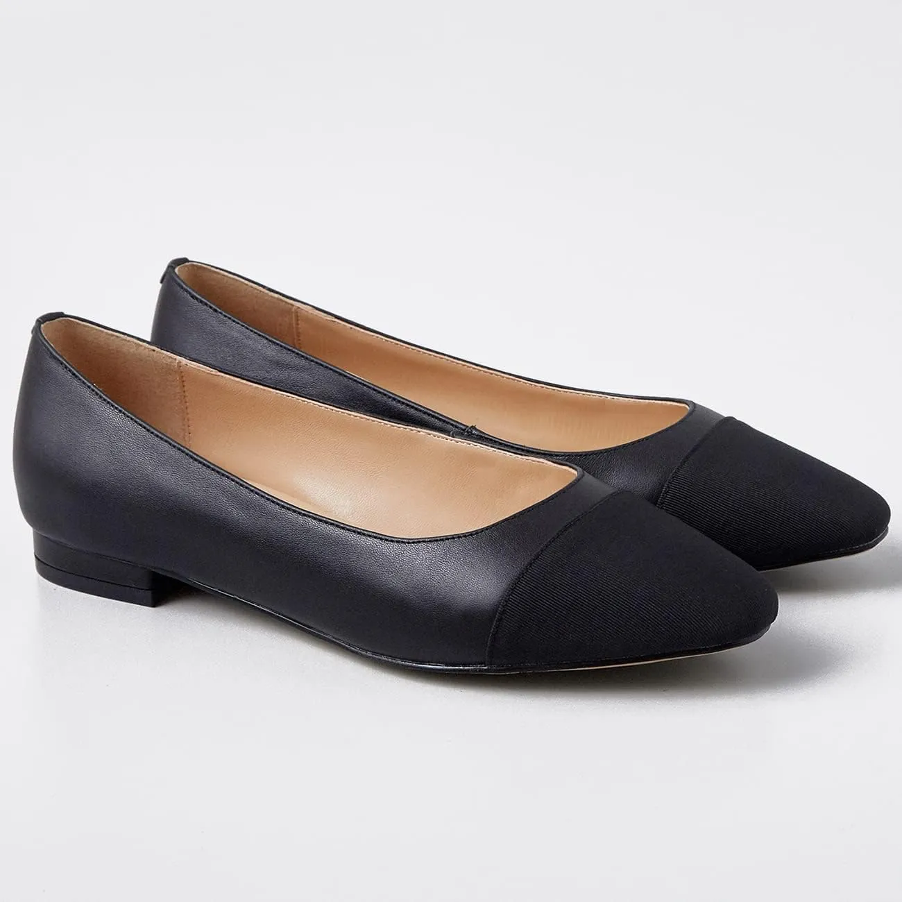 SHODENSE Women Cap Toe Flats Shoes Slip On Two Tone Square Round Toe Ballet Flats Comfortable Matte Leather Flat Heel Dress Shoes Patchwork Elegant Daily Casual Fall Driver Office Flats 4-11 M US
