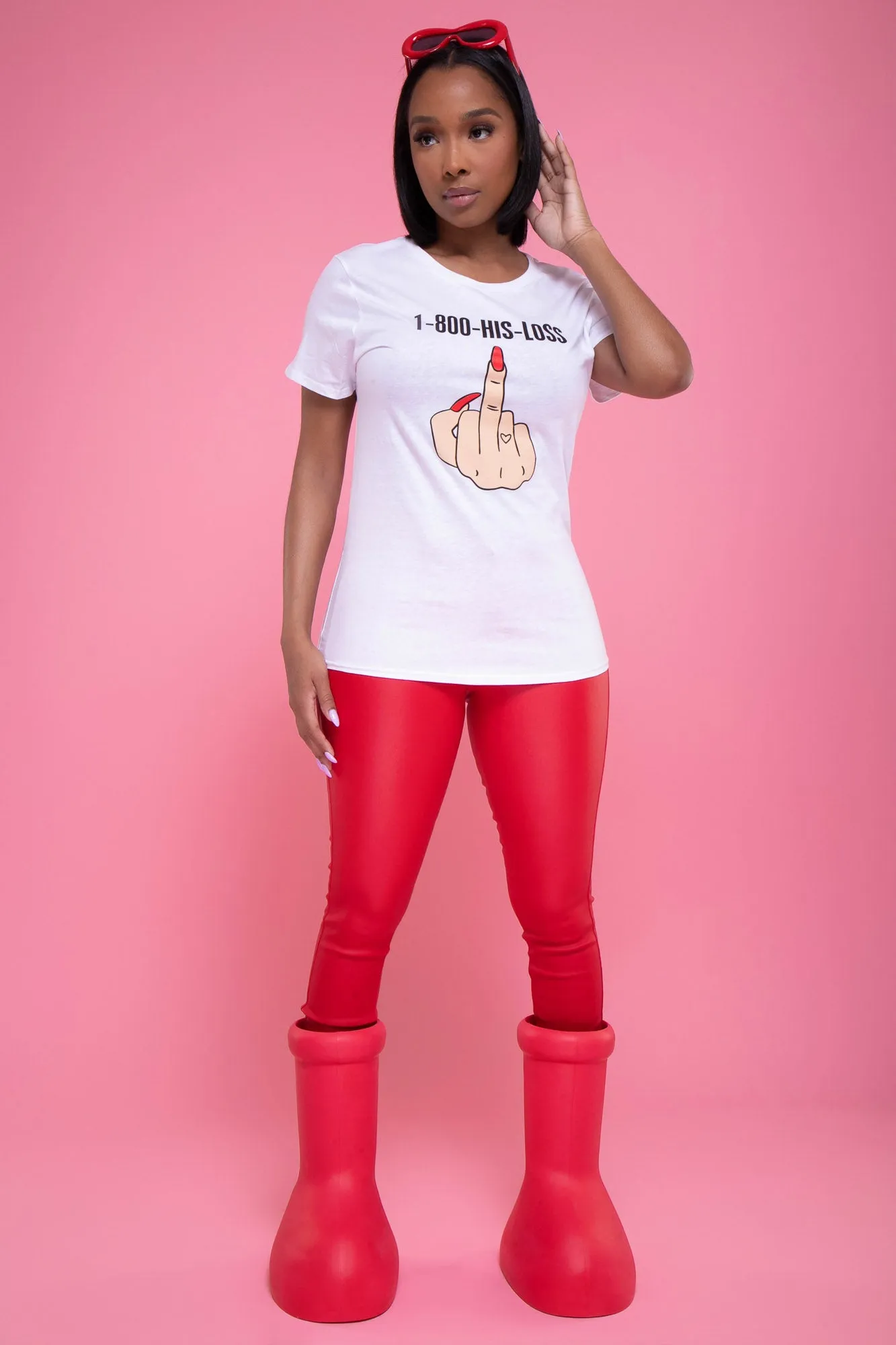 Take Notice Oversized Rubber Boots - Red