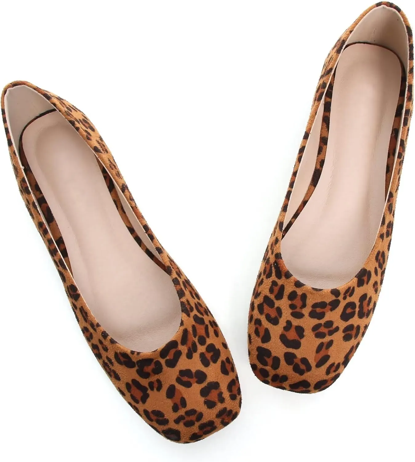 TN TANGNEST Women's Ballet Flats Cute Square Toe Dress Flats Soft Work Flats
