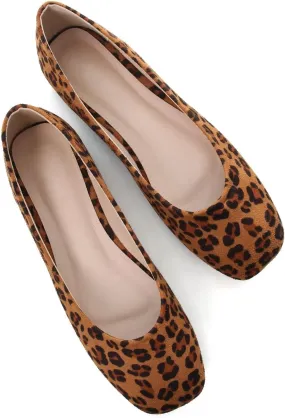 TN TANGNEST Women's Ballet Flats Cute Square Toe Dress Flats Soft Work Flats