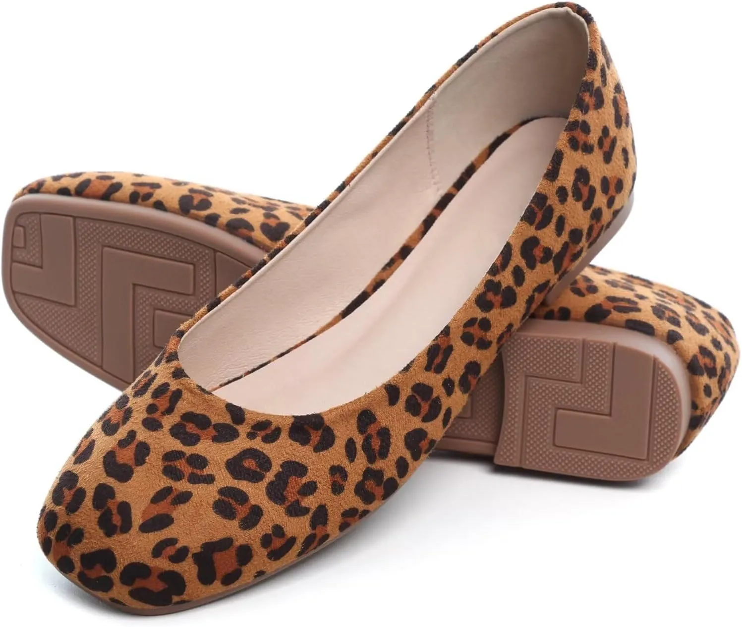 TN TANGNEST Women's Ballet Flats Cute Square Toe Dress Flats Soft Work Flats