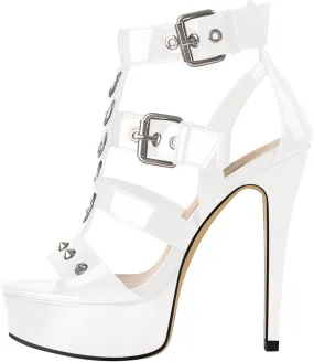 VERISSON Women's Open Toe Rivets Stud Stiletto Heels T-strappy Platform High Heels Sandals for Prom Dressing Party VERISSON Women's Open Toe Rivets Stud Stiletto Heels T-strappy Platform High Heels Sandals for Prom Dressing Party