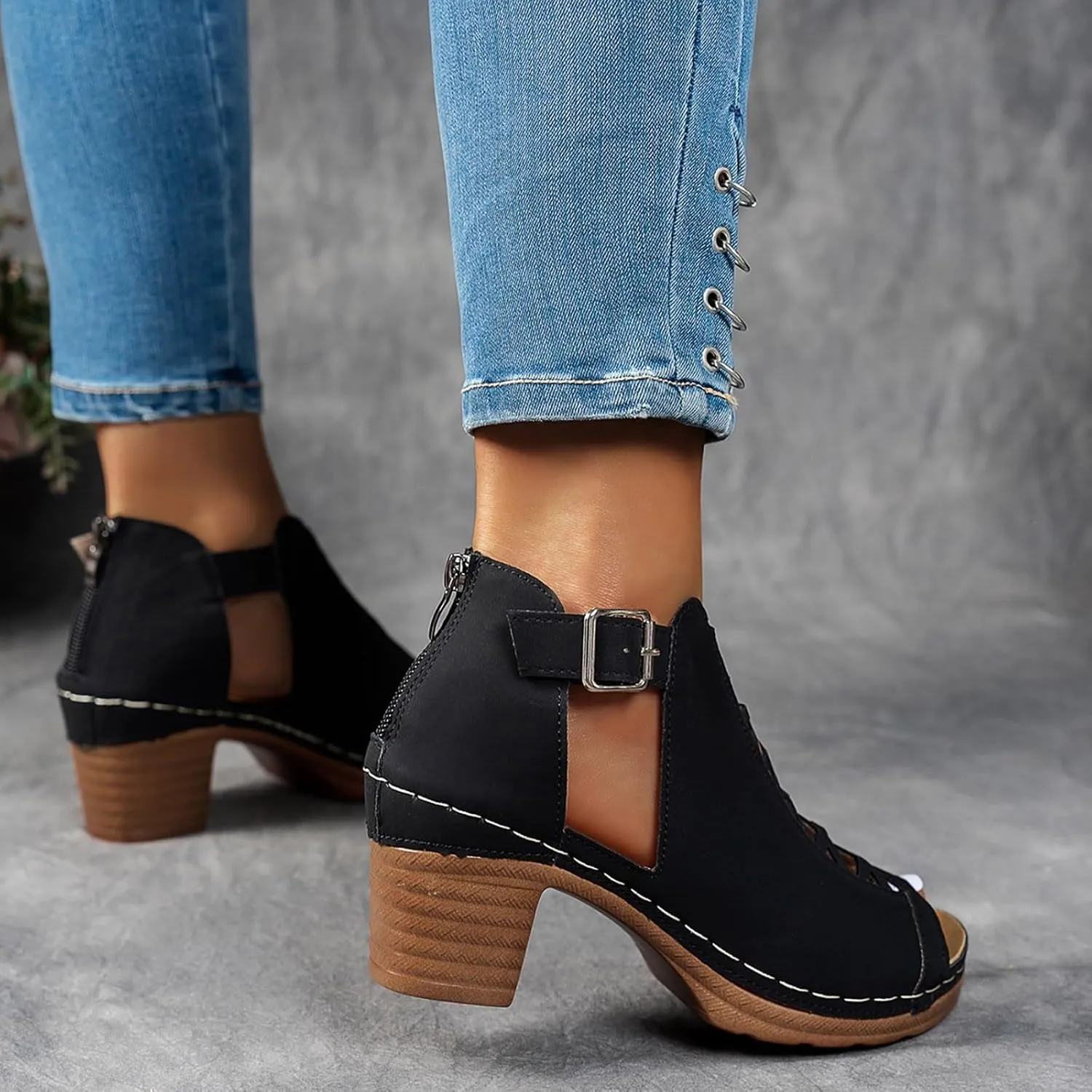 Wedge Heel Sandals for Women 2025,Dressy Comfortable Chunky Heel Arch Support Slip On Sandals Casual Ankle Strap Summer Beach Boho Open Toe Walking Platform Wedge Strappy Wedding Shoes Ladies Wedges