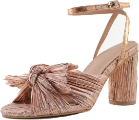 Women's Bow Knot Heeled Sandals Open Toe High Block Ankle Strap Chunky Heels Bride Sandals for Wedding Shoes Women's Bow Knot Heeled Sandals Open Toe High Block Ankle Strap Chunky Heels Bride Sandals for Wedding Shoes