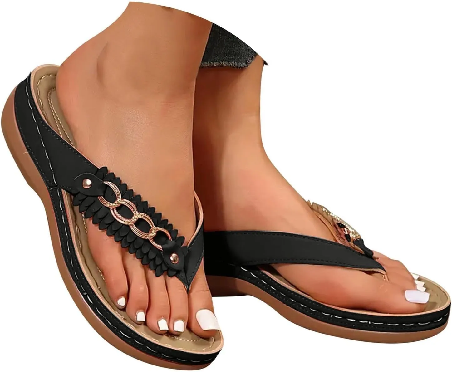Womens Breeze Sea Flip Flop Orthotic Thong Sandals Slippers Slip On Lightweight Athletic Yoga Mat Cushion Sandals with Comfortable Plantar Fasciitis Arch Support