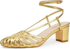 Womens Heeled Sandals Square Toe Strappy Heels for Women Ankle Strap Block Chunky Mid Heel Shoes Womens Heeled Sandals Square Toe Strappy Heels for Women Ankle Strap Block Chunky Mid Heel Shoes