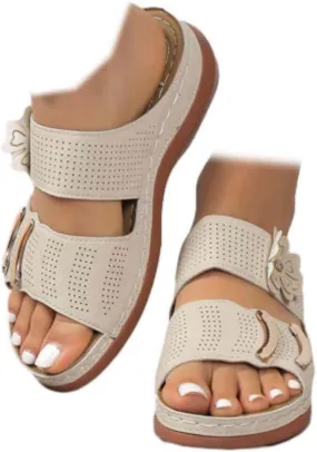 Womens Sandals Summer Dressy Comfortable Bohemia Rhinestone Wedge Sandals for Women Slide Slip On Beach Sandals